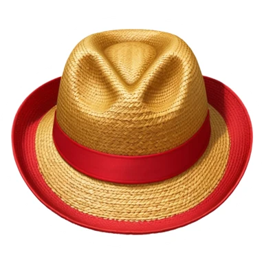 just a straw hat with red detailing sticker