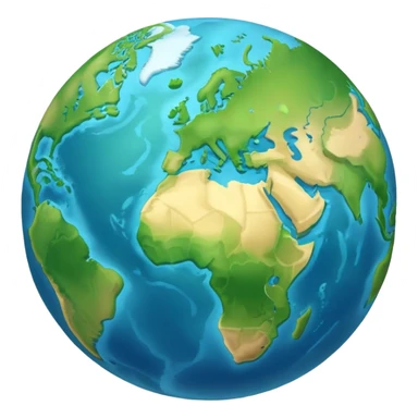 earth planet with continents and oceans sticker