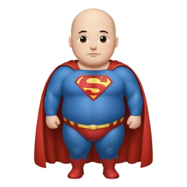 Bald chubby superman sticker