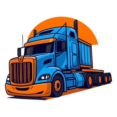 Blue big rig sticker