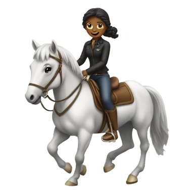 Riding a horse girl sticker