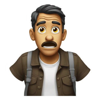 Confused goofy face sticker