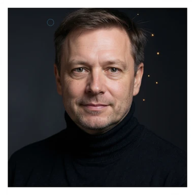 Vertical portrait of a man's face in a realistic style with a relaxed expression. Include symbols of renewing cells or small sparks of energy near the face. The atmosphere should convey cellular regeneration during fasting. sticker