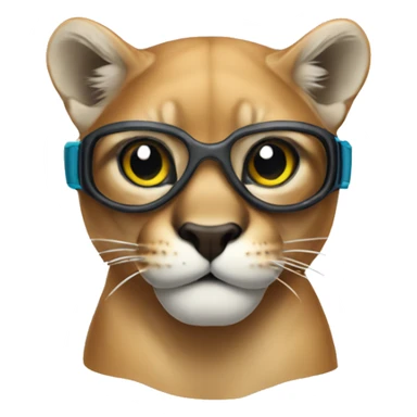 Cougar with swim goggles sticker
