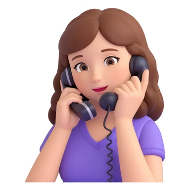 girl talking on phone bedroom background, close up pose sticker