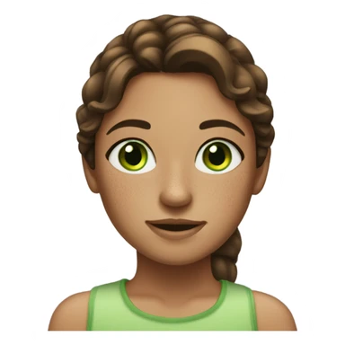 Freckles brown hair and green eyes girl  sticker