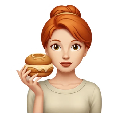 redheaded woman with a peanut butter bun  sticker