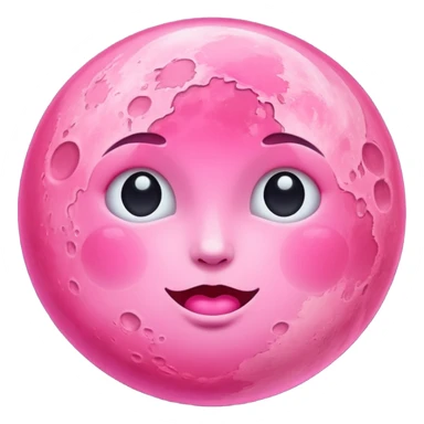 pink moon emoji sticker