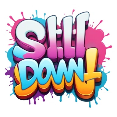 graffiti of the words sit down  sticker