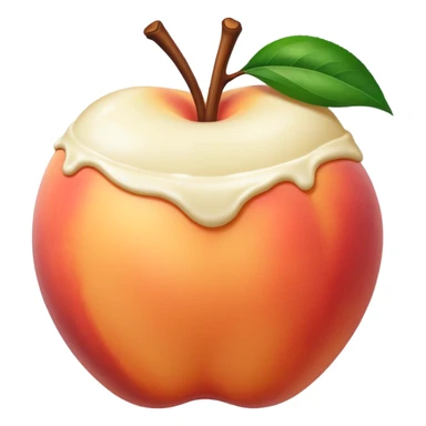 White chocolate dipped peach sticker