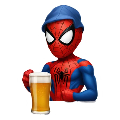 spiderman with a beer sticker
