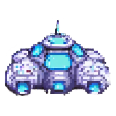 pixel art spaceship sticker