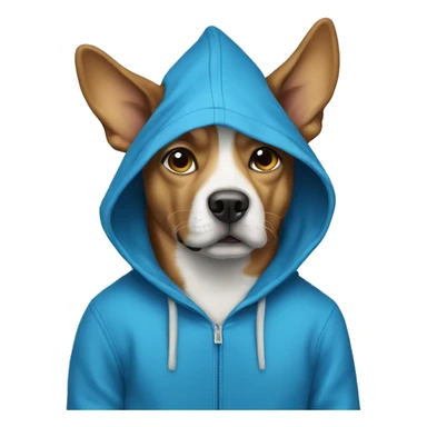Dog wearing blue hoodie sticker