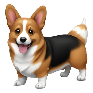 A brown and black corgi sticker