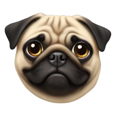 Pug upside down  sticker