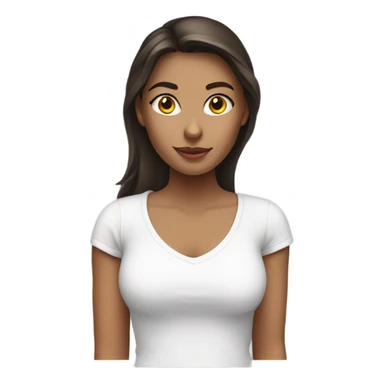 Brunette white girl in white t-shirt sticker