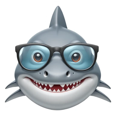 Shark with glasses sticker