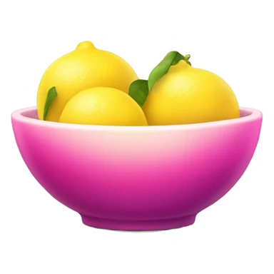 Realistic isolated pink to yellow ombre bowl of lemons. sticker