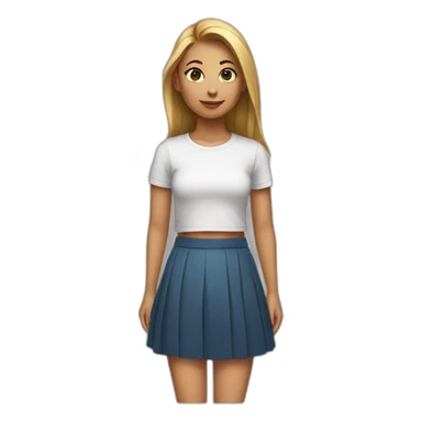 Girl in skirt and crop t-shirt sticker