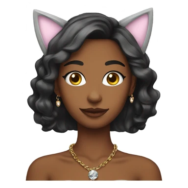 girl with cat ears jewelry sticker