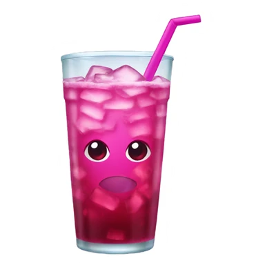 Magenta iced drink sticker