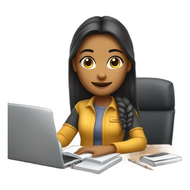 College girl studying sticker