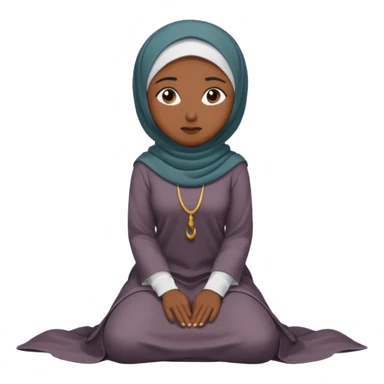 Islamic Woman Kneeling prostrated  sticker