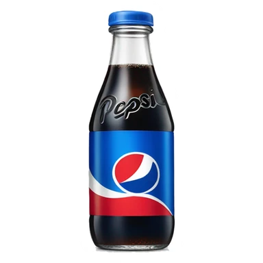 pepsi glass bottle with new branding sticker