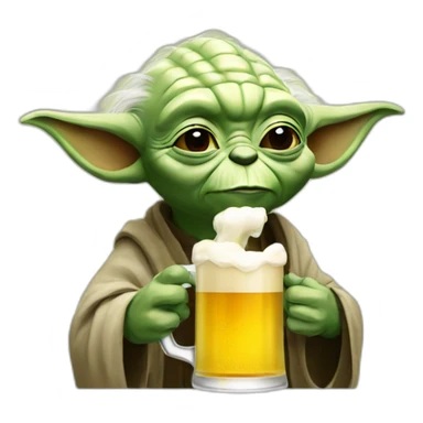 Yoda drinking beer sticker