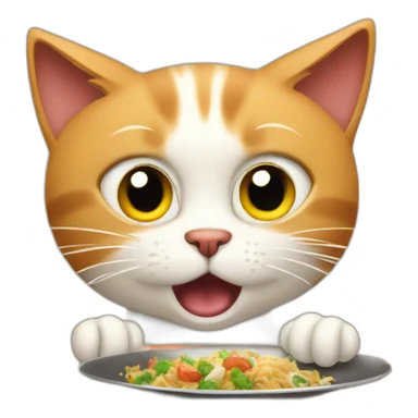 cat disgusted at dinner table sticker
