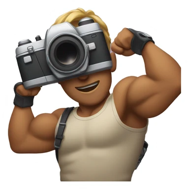 biceps holding camera sticker