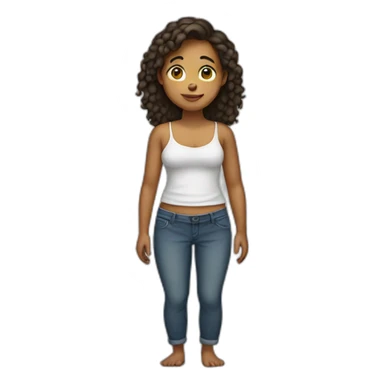 Girl with belly sticker