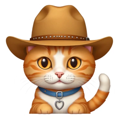 cat with a cowboy hat sticker