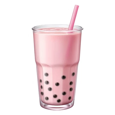 make an emoji for a pink lychee or sakura boba tea sticker