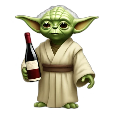 Yoda with wines  sticker