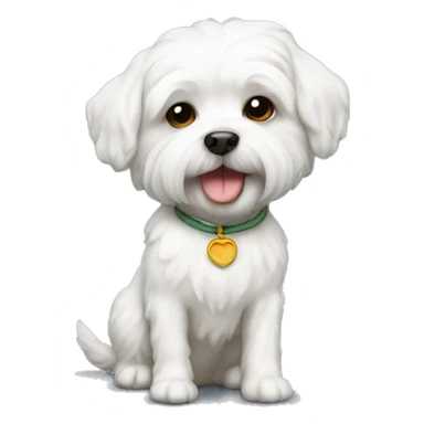 Small white shi-poo dog sticker