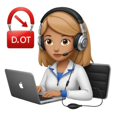 super busy female with laptop and headphones do not disturb sticker