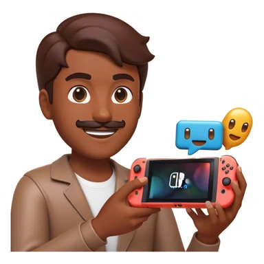 Clash of Clans aesthetic: Cinematic Playful Nintendo Switch Portrait Emoji, rendered in a 3D vector-style similar to standard emojis with minimal shading and bold, simplified shapes. A compact, distinct form with signature details, softly glowing with a nostalgic gaming charm. Simplified yet unmistakably iconic, highly detailed and consistent, glowing with a soft radiance and high shine. Stylized with a touch of retro gaming magic and a soft glowing outline, capturing the essence of a beloved gaming relic with a friendly, playful manner! sticker
