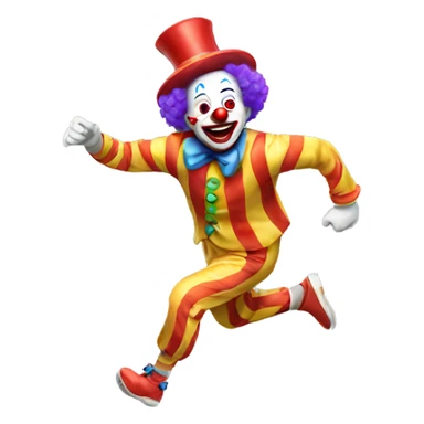 Funny clown running  sticker