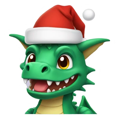 dragon with xmas cap sticker