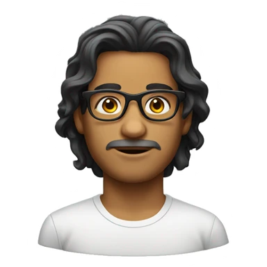 venezuela male with wavy mid lenght hair and glasses sticker