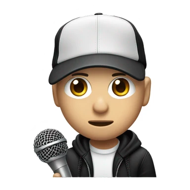 The rapper Eminem holding a mircophone sticker
