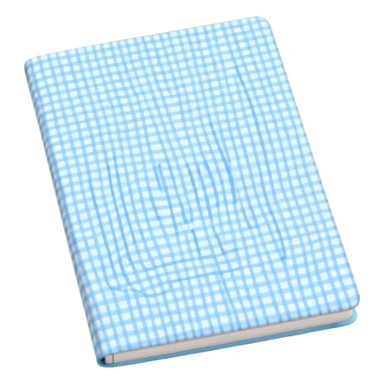 Cute  journal cover, pastel blue gingham pattern
Handwritten feminine typography, soft aesthetic, cozy girl vibe
Clean product mockup, minimal shadows, lifestyle stationery style sticker