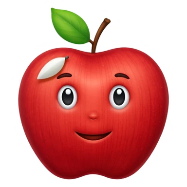Corduroy plush textured apple sticker