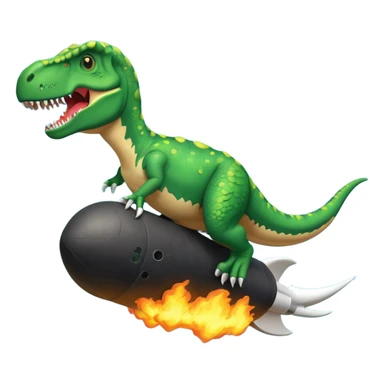 a t-rex riding a bomb riding the earth  sticker
