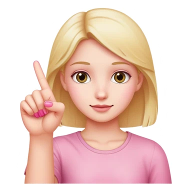 Girl holding up pinky finger  sticker