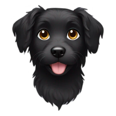 One hairy black dog female face sticker