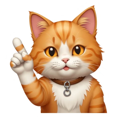 the cat gives the middle finger with his paw sticker