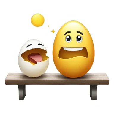 Happy egg that’s sitting on a bench talking to his friend sticker