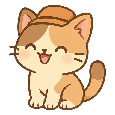 fun and friendly cat wearing a hat sticker